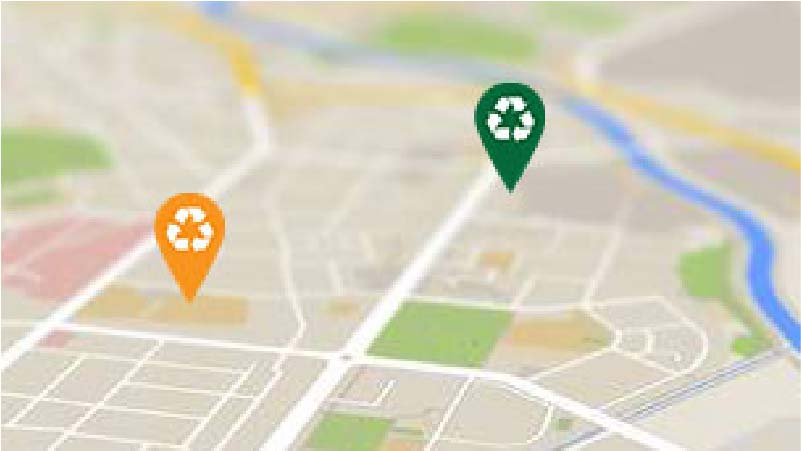 Interactive map showing rechargeable battery recycling locations across Hong Kong