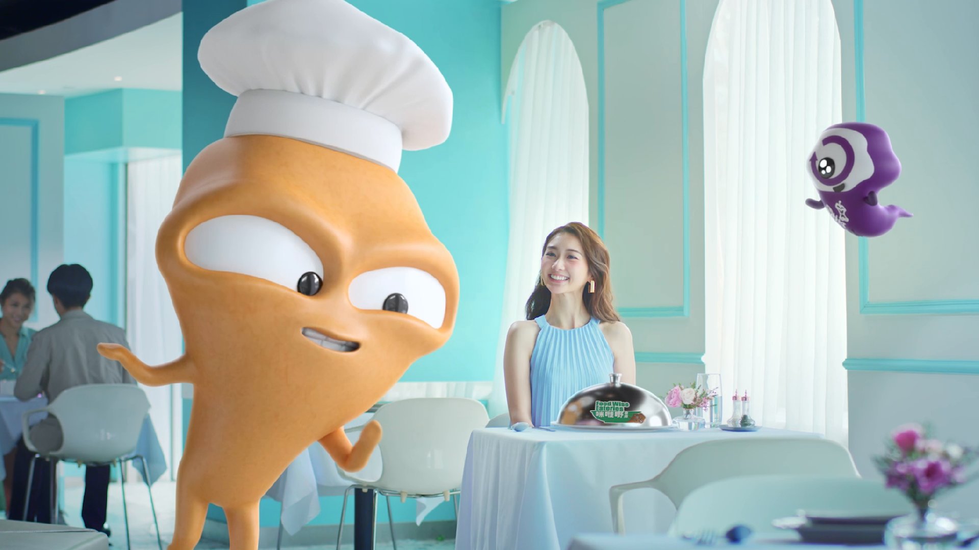 Food Wise messages displayed inside an eatery